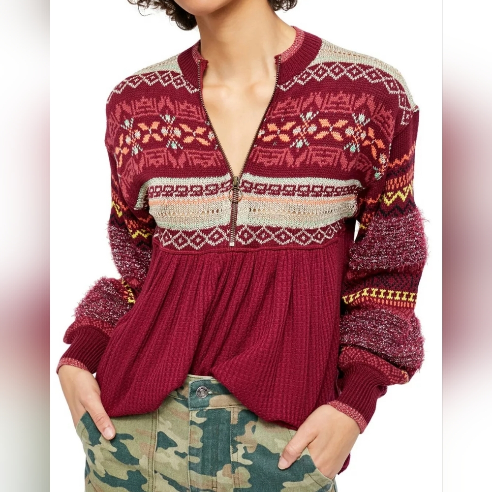 by "free people," "cottage sunny days sweater" 🌼